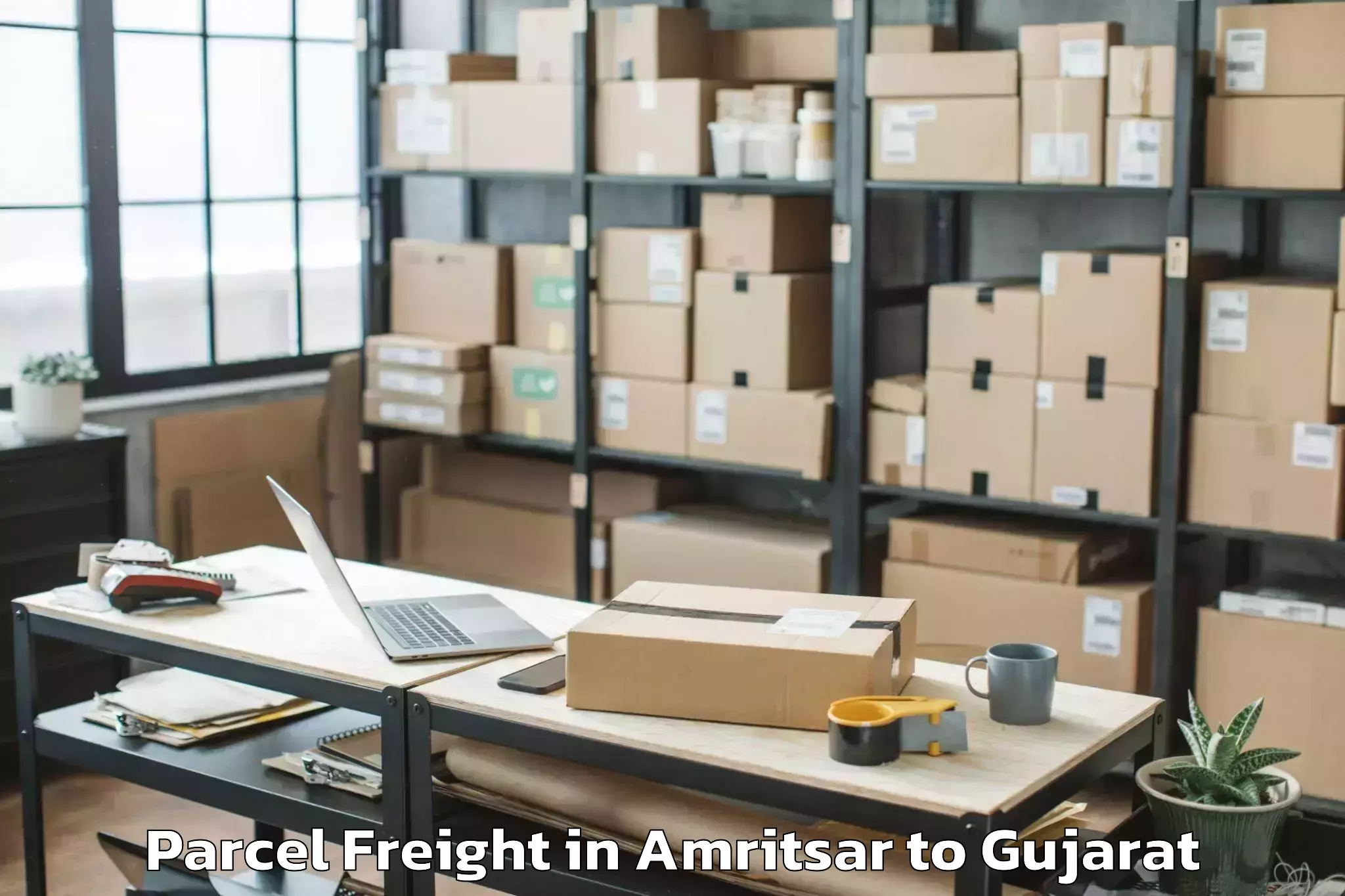 Leading Amritsar to Waghodia Parcel Freight Provider